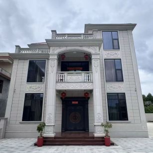 贵港 芝麻白石材别墅干挂案例展示