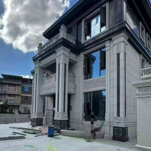 贵港 别墅干挂，芝麻白与芝麻黑完美配合