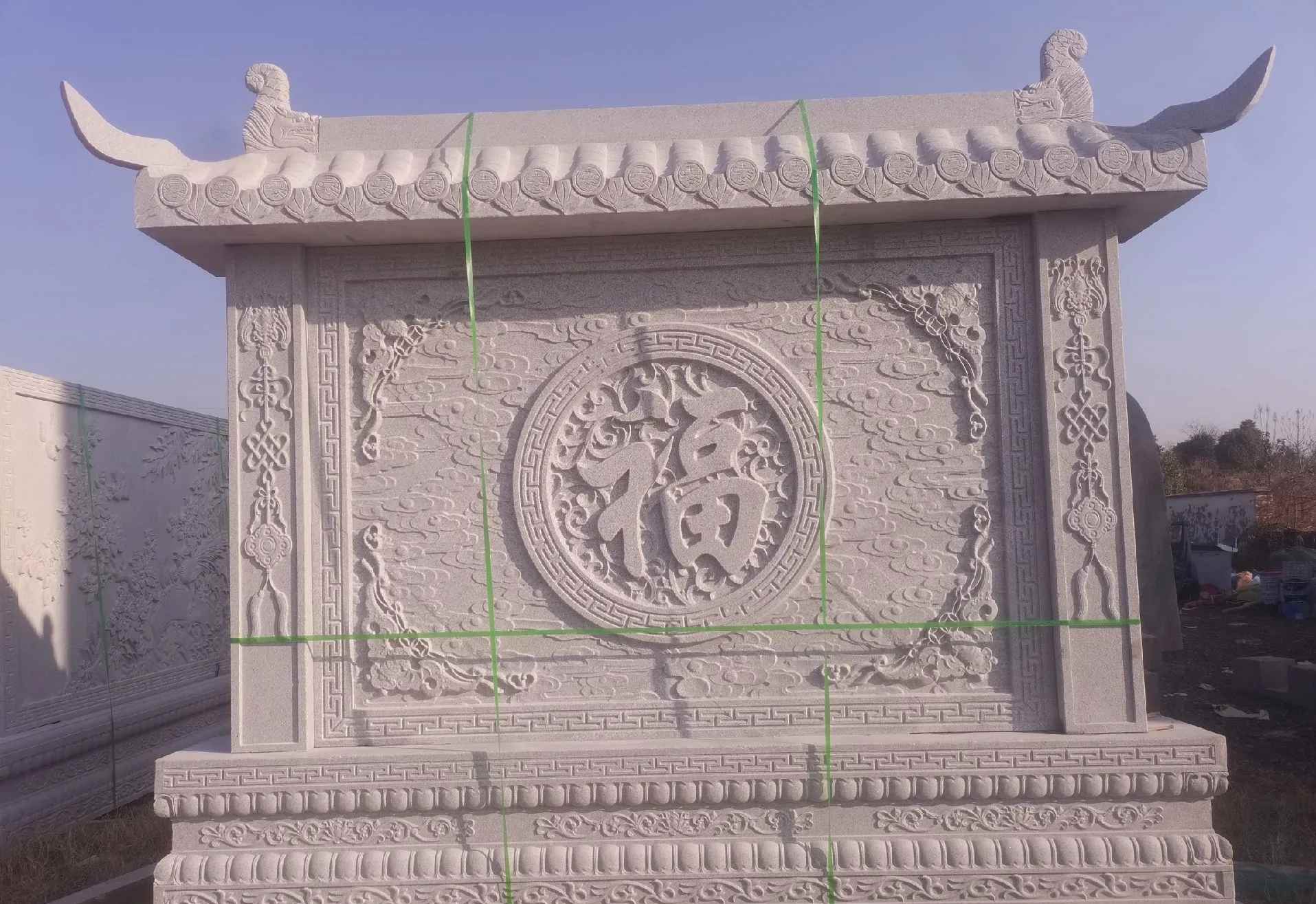 贵港 芝麻白花岗岩屏风，照壁，影壁